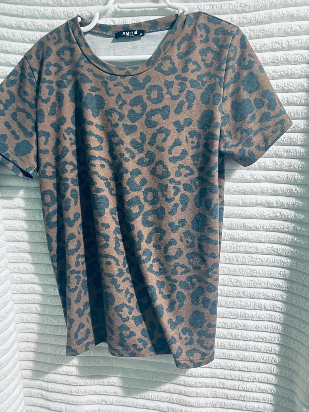 Brown Leopard Print Short Sleeve Tee